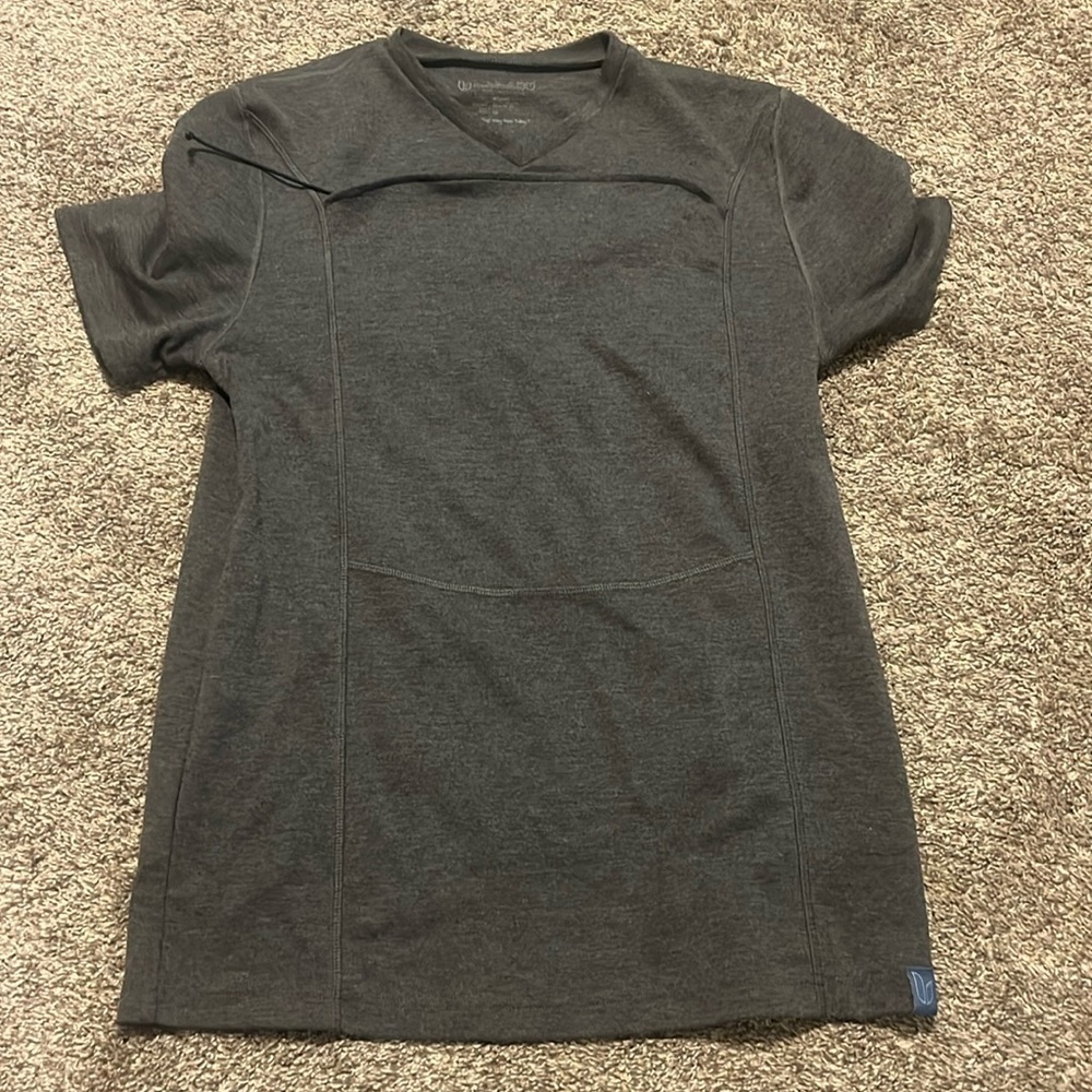Lalabu Baby Soothing Dad Shirt Gray Short Sleeve Medium - Picture 3 of 11